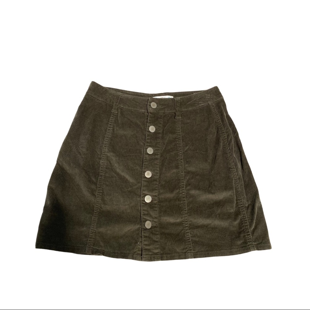 love, Fire - corduroy army green mini skirt